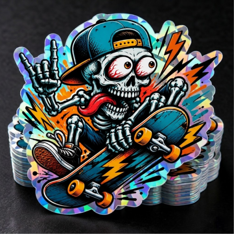 Pegatina prismática troquelada personalizada