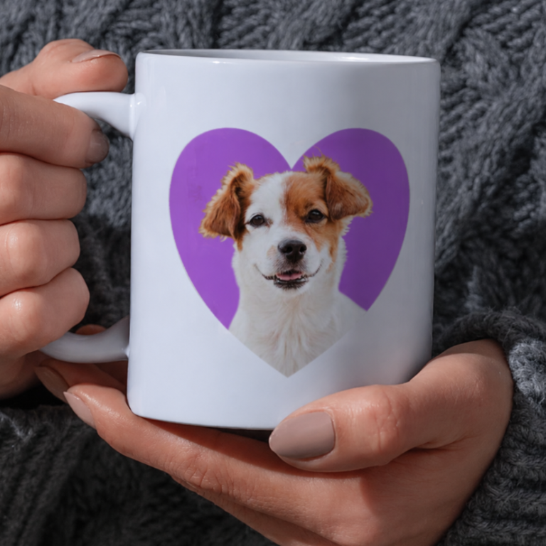 Pegatina personalizada de mascota perro en forma de corazón