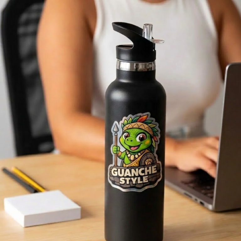 Pegatina personalizada impermeable de espejo cromada sobre botella
